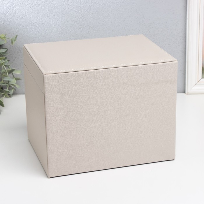 Шкатулка кожзам для украшений  Шкатулка кожзам для украшений "Винта" бежевая22х17х18 см