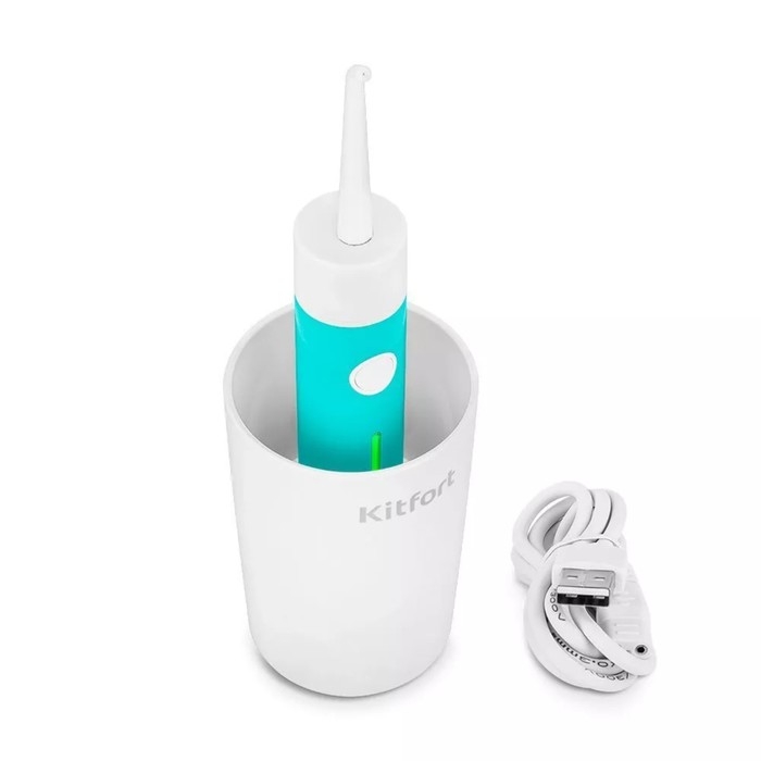 Ирригатор Kitfort КТ-2957-3, портативный, 320 мл, 3 режима, 2 насадки, от АКБ, бело-голубой Ирригатор Kitfort КТ-2957-3, портативный, 320 мл, 3 режима, 2 насадки, от АКБ, бело-голубой