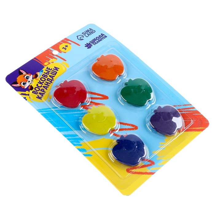 Восковые карандаши «Яблоки», набор 6 цветов Восковые карандаши «Яблоки», набор 6 цветов