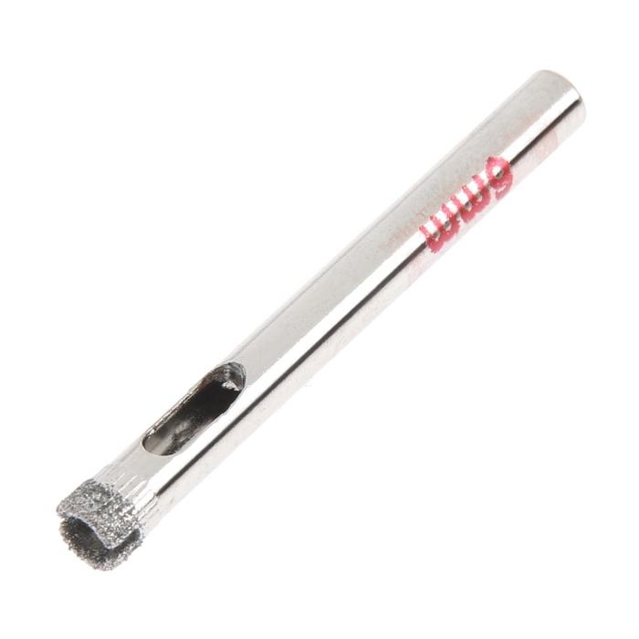 Сверло алмазное по стеклу и керамике ЛОМ, цилиндрический хвостовик, 6 х 55 мм Сверло алмазное по стеклу и керамике ЛОМ, цилиндрический хвостовик, 6 х 55 мм