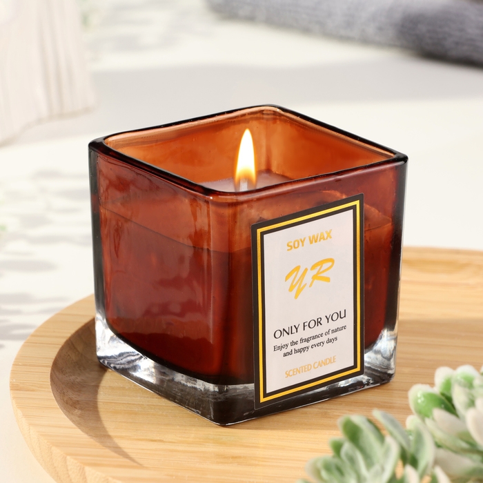 Свеча ароматическая в стакане  Свеча ароматическая в стакане "Soy Wax", шампань