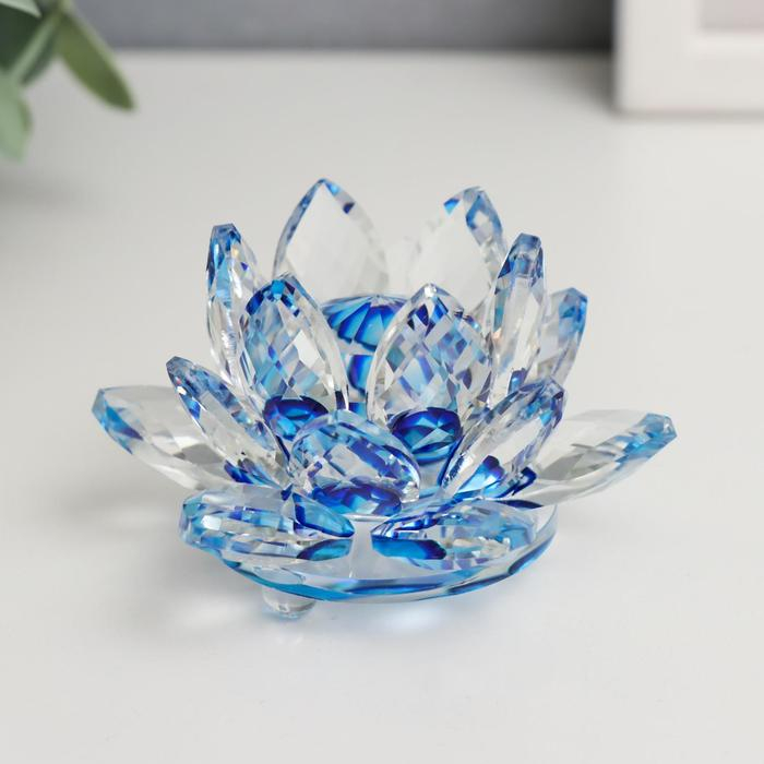 Сувенир  Сувенир "Лотос радуга" d-8,5 см топаз