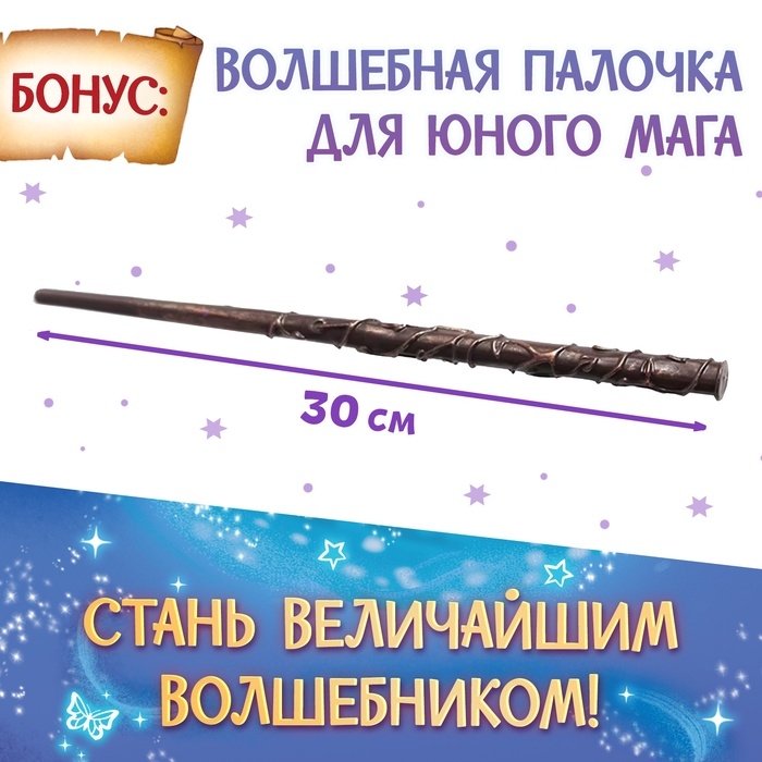 Подарочный набор «Набор волшебника», книги, плакат, волшебная палочка, 6+ Подарочный набор «Набор волшебника», книги, плакат, волшебная палочка, 6+
