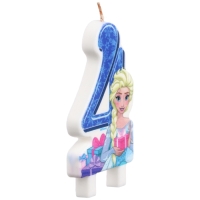 Свеча в торт цифра 4 "С Днем рождения", Холодное сердце, 8,5×5 см