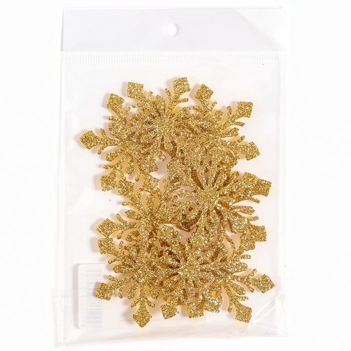 Новый год! Декор «Снежинки», набор 9 шт., цвет золото Новый год! Декор «Снежинки», набор 9 шт., цвет золото