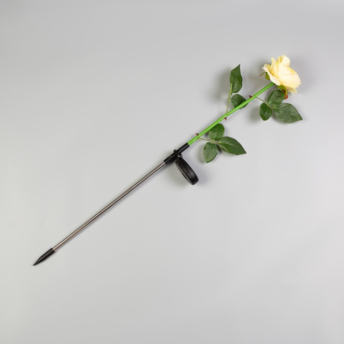 Садовый светильник на солнечной батарее «Роза жёлтая», 75 см, 5 LED, свечение белое Садовый светильник на солнечной батарее «Роза жёлтая», 75 см, 5 LED, свечение белое