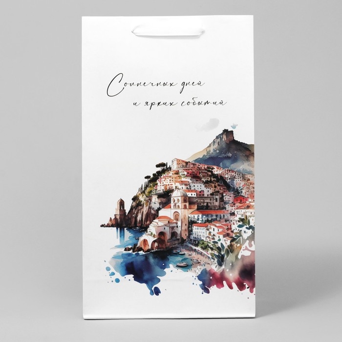 Пакет подарочный под две бутылки, упаковка, «Яркие события», 35 х 20 х 9 см Пакет подарочный под две бутылки, упаковка, «Яркие события», 35 х 20 х 9 см