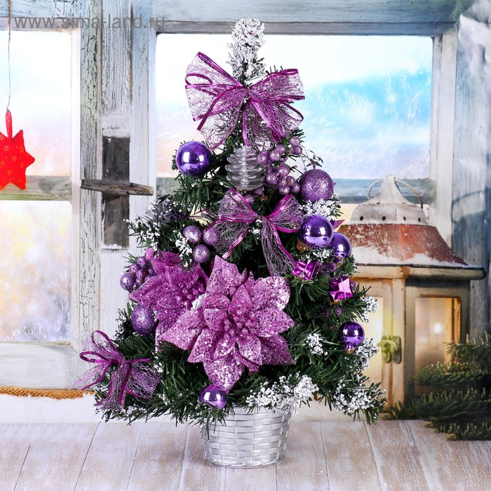 Ёлка декор Ёлка декор "Зимний лес" 50 см, сиреневый