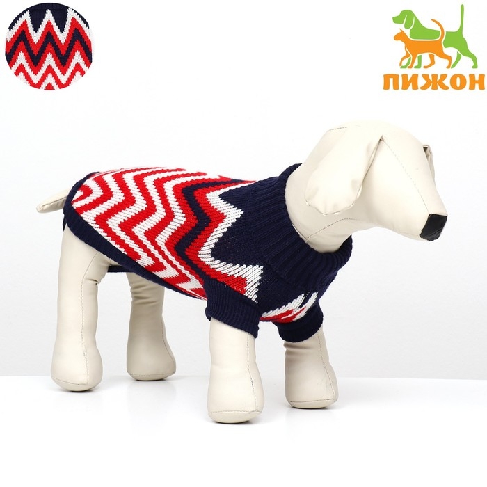 Свитер  Свитер "Бегущие олени", L (ДС 30, ОШ 30, ОГ 45 см), синий