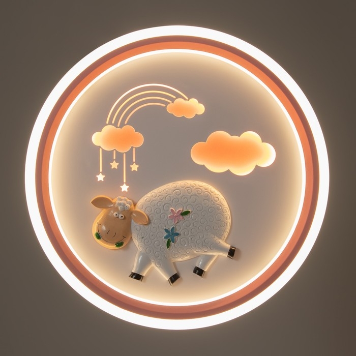 Светильник Светильник "Овечка" LED 48Вт 3000-6000К розовый 50х50х6 см BayerLux