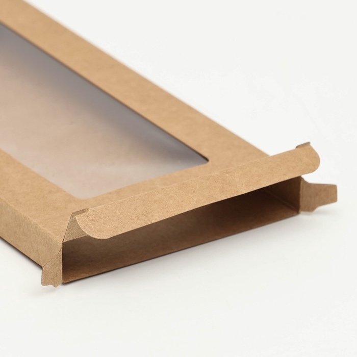 Коробка под плитку шоколада, крафт, с окном, кондитерская упаковка, 18 х 9 х 1,4 см набор 5 шт Коробка под плитку шоколада, крафт, с окном, кондитерская упаковка, 18 х 9 х 1,4 см набор 5 шт