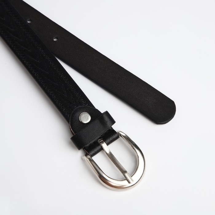 Ремень детский, ширина 2,1 см, винт, пряжка метал, цвет чёрный