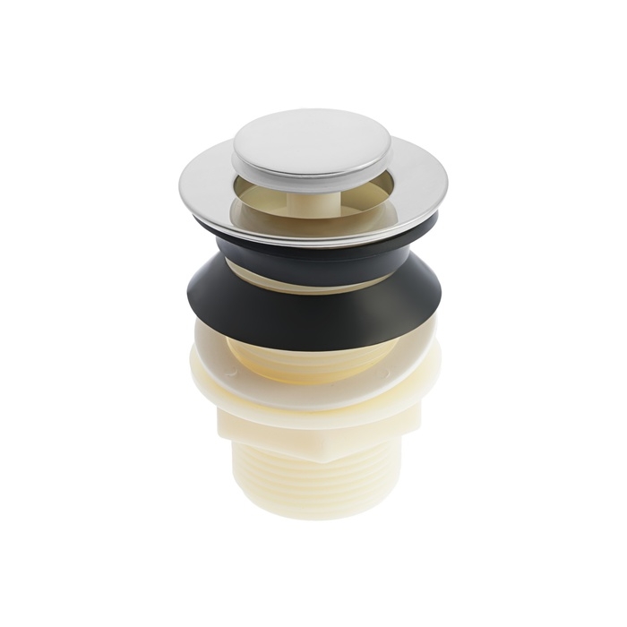 Донный клапан ZEIN B3, корпус пластик, малая кнопка, нержавеющая сталь, без перелива Донный клапан ZEIN B3, корпус пластик, малая кнопка, нержавеющая сталь, без перелива