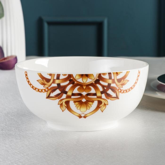 Набор тарелок фарфоровых Magistro «Миледи», 18 предметов: 6 тарелок d=20 см, 6 тарелок d=25 см, 6 салатников 800 мл Набор тарелок фарфоровых Magistro «Миледи», 18 предметов: 6 тарелок d=20 см, 6 тарелок d=25 см, 6 салатников 800 мл