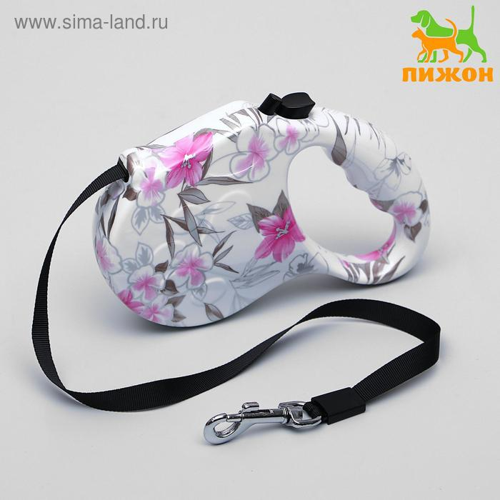 Рулетка  Рулетка "Лапа", 5 м, до 35 кг, принт цветы