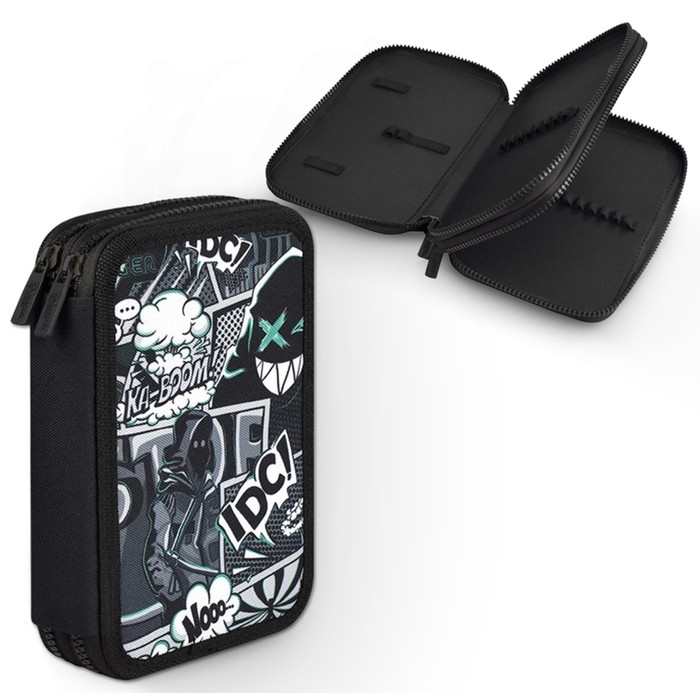 Пенал 2 секции 123*198 ткань Феникс Пенал 2 секции 123*198 ткань Феникс "Бунтарский дух" мал черн 65683