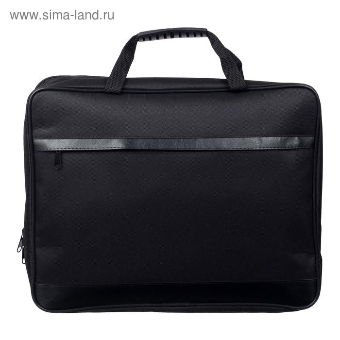 Папка с ручками текстильная А4, 370 х 290 х 50 мм, Calligrata, 1С15 Папка с ручками текстильная А4, 370 х 290 х 50 мм, Calligrata, 1С15 "Кингисепп", внешний/внутренний карман, черный