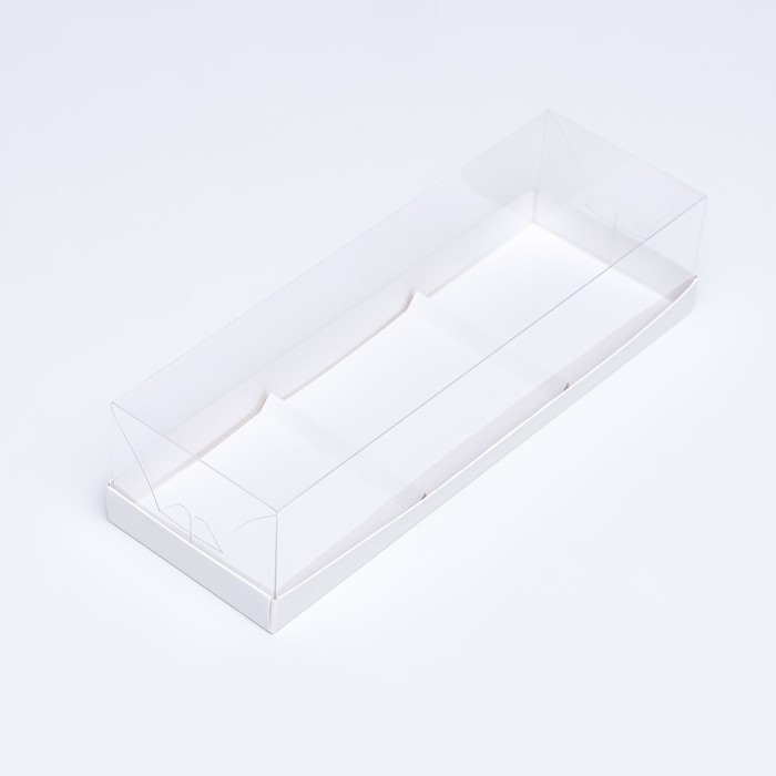 Коробка для муссовых пирожных 3 штуки, 26x8,5x6 Белый Коробка для муссовых пирожных 3 штуки, 26x8,5x6 Белый