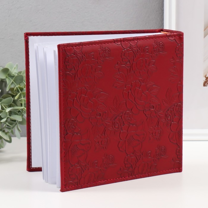 Фотоальбом на 200 фото 10х15 см кожзам Фотоальбом на 200 фото 10х15 см кожзам "Цветочная текстура" бумажные листы бордовый 5х23х22 см 104