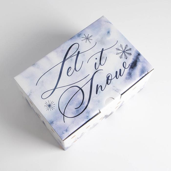 Коробка подарочная новогодняя складная «Let it snow», 22 х 15 х 10 см, Новый год Коробка подарочная новогодняя складная «Let it snow», 22 х 15 х 10 см, Новый год