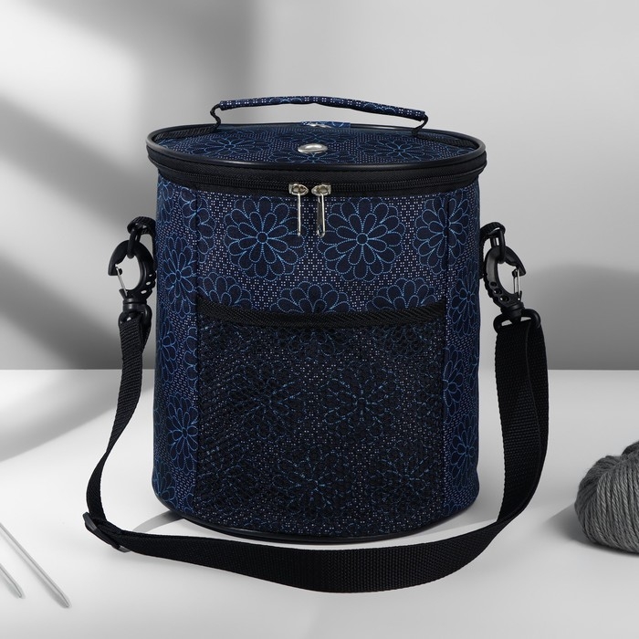 Сумка-футляр «Синие цветы», 2 люверса, d = 21 × 23 см, цвет разноцветный Сумка-футляр «Синие цветы», 2 люверса, d = 21 × 23 см, цвет разноцветный