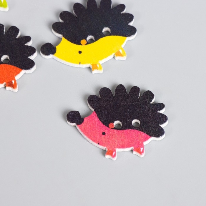 Набор пуговиц декоративных дерево Набор пуговиц декоративных дерево "Маленькие ёжики" набор 10 шт МИКС 1,7х2,3 см