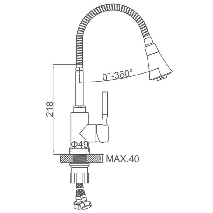 Смеситель для кухни Accoona A9890K-1, однорычажный, силиконовый излив, зеленый/хром Смеситель для кухни Accoona A9890K-1, однорычажный, силиконовый излив, зеленый/хром