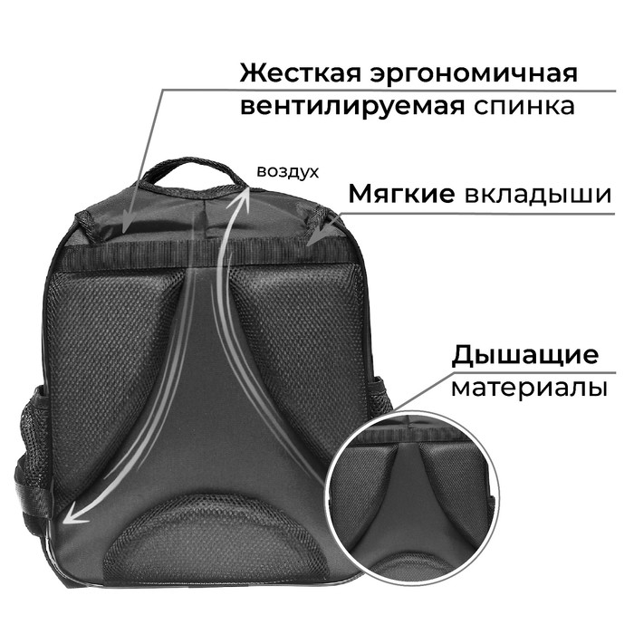 Рюкзак каркасный школьный, 37 х 28 х 19 см, Calligrata Вольт  Рюкзак каркасный школьный, 37 х 28 х 19 см, Calligrata Вольт "Аниме глаза"