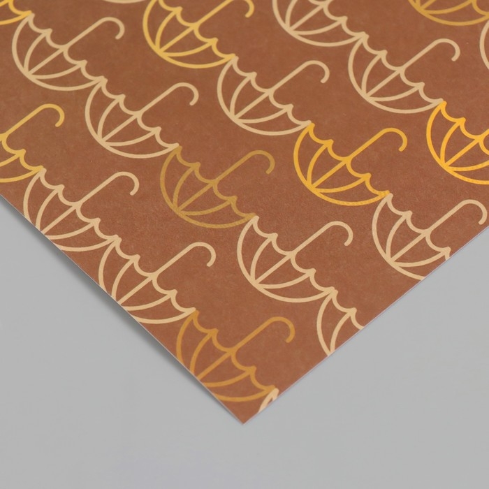 Бумага для скрапбукинга Бумага для скрапбукинга "Зонтики" плотность 180 гр набор 10 шт 15,5х17 см