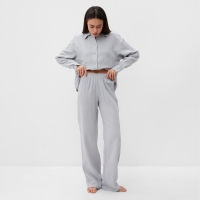 Пижама женская (рубашка и брюки) KAFTAN "Basic" размер 44-46, цвет серо-голубой