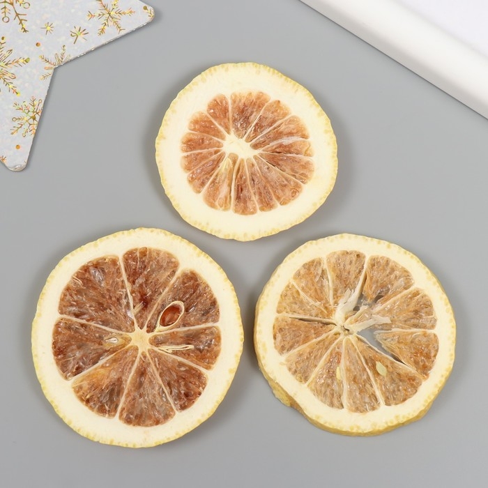 Декор для творчества Декор для творчества "Сушеные лимоны" цвет жёлтый, 5 см (набор 3 шт)