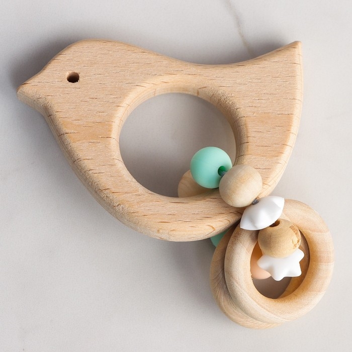 Подарочный набор: Держатель для соски и прорезыватель, мятный, Крошка Я