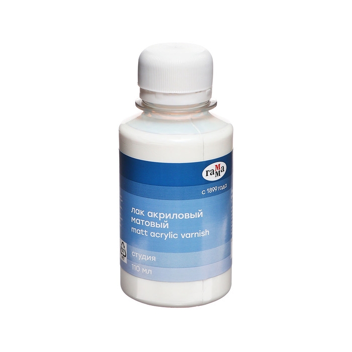 Лак акриловый матовый, на водной основе, 110 мл, Гамма  Лак акриловый матовый, на водной основе, 110 мл, Гамма "Студия"