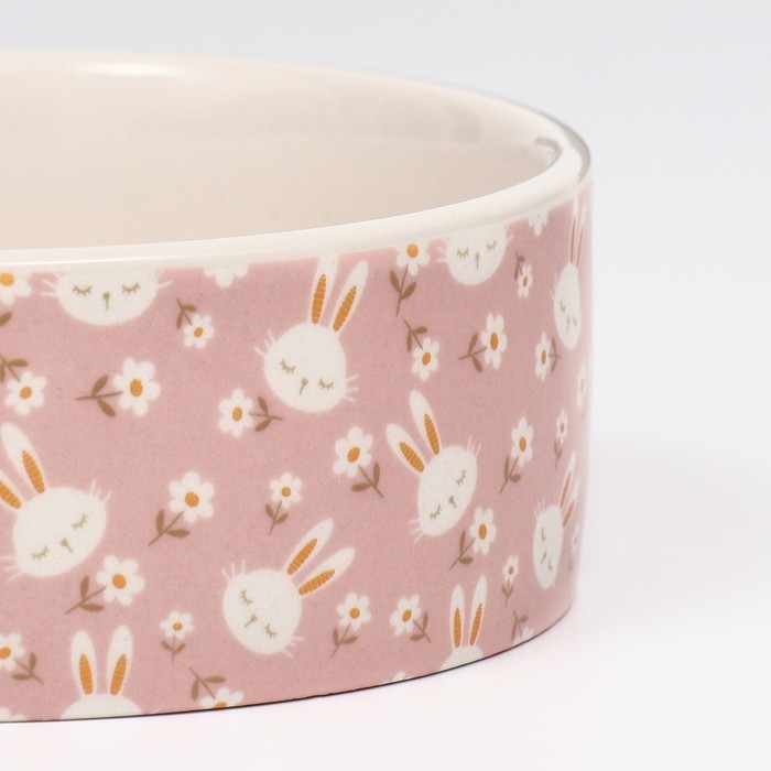 Миска керамическая Миска керамическая "Крольчик" 300мл, 11,5 х 4,5 см, персиковая