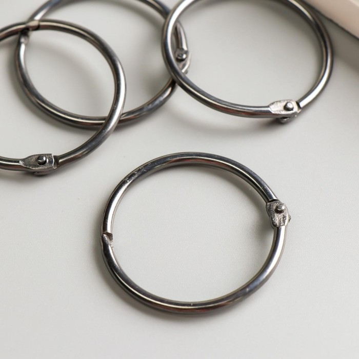 Кольца для творчества (для фотоальбомов) Кольца для творчества (для фотоальбомов) "Чёрное" внутр. d= 3,8 см внешн. d=4,5 см набор 4 шт 258724