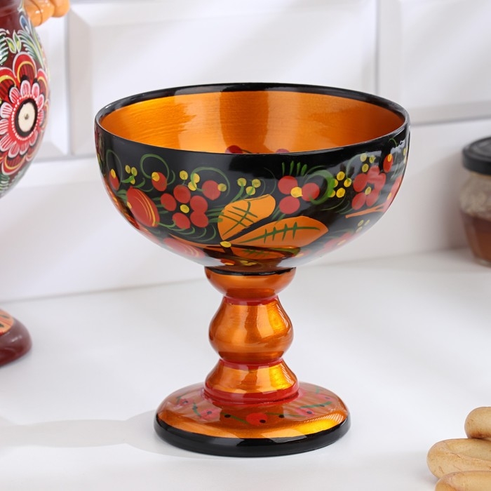 Конфетница, 14,5×15 см, хохлома Конфетница, 14,5×15 см, хохлома