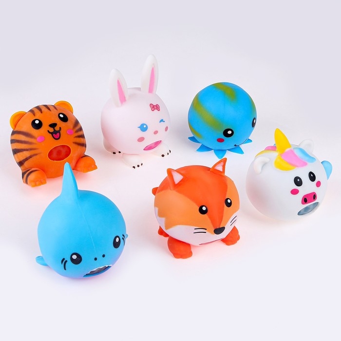 Мялка «Звери» с гидрогелем, виды МИКС Мялка «Звери» с гидрогелем, виды МИКС