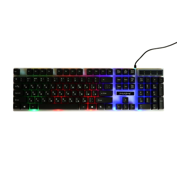 Комплект Клавиатура и Мышь Maimi S4, игровой, проводной, мембранный, 1200 dpi, чёрный
