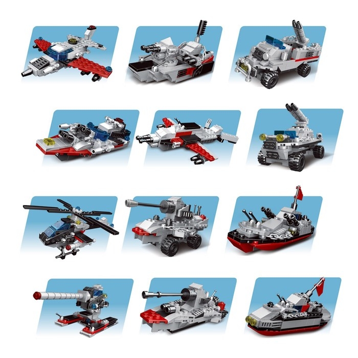 Конструктор блочный «Военный крейсер», 739 деталей Конструктор блочный «Военный крейсер», 739 деталей