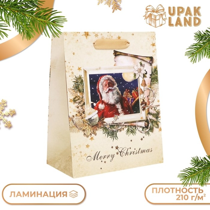 Новый год. Пакет подарочный, ламинированный, "Открытка",18 х 23 х 10 см.