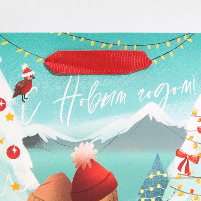 Пакет подарочный новогодний ламинированный «Любовь», MS 18 х 23 х 10 см, Новый год Пакет подарочный новогодний ламинированный «Любовь», MS 18 х 23 х 10 см, Новый год