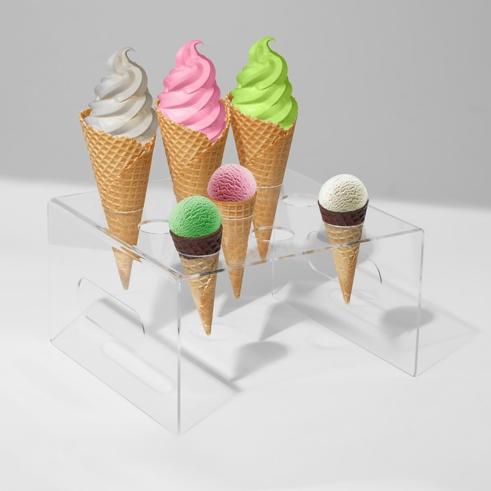 Подставка под мороженое 25×26×15, оргстекло 3 мм, d=4 см, цвет прозрачный, В ЗАЩИТНОЙ ПЛЁНКЕ Подставка под мороженое 25×26×15, оргстекло 3 мм, d=4 см, цвет прозрачный, В ЗАЩИТНОЙ ПЛЁНКЕ