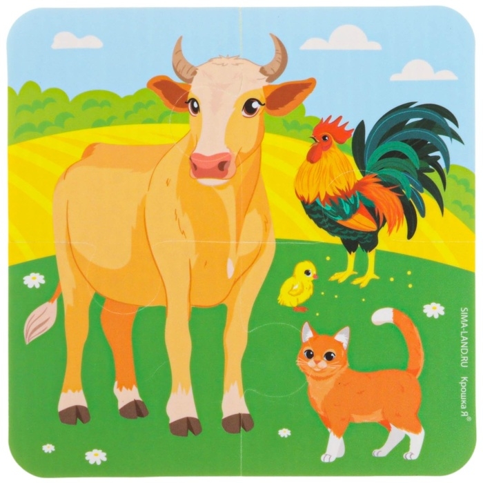 Мягкий пазл для малышей &laquo;Животные мира&raquo;, 16 деталей, Крошка Я