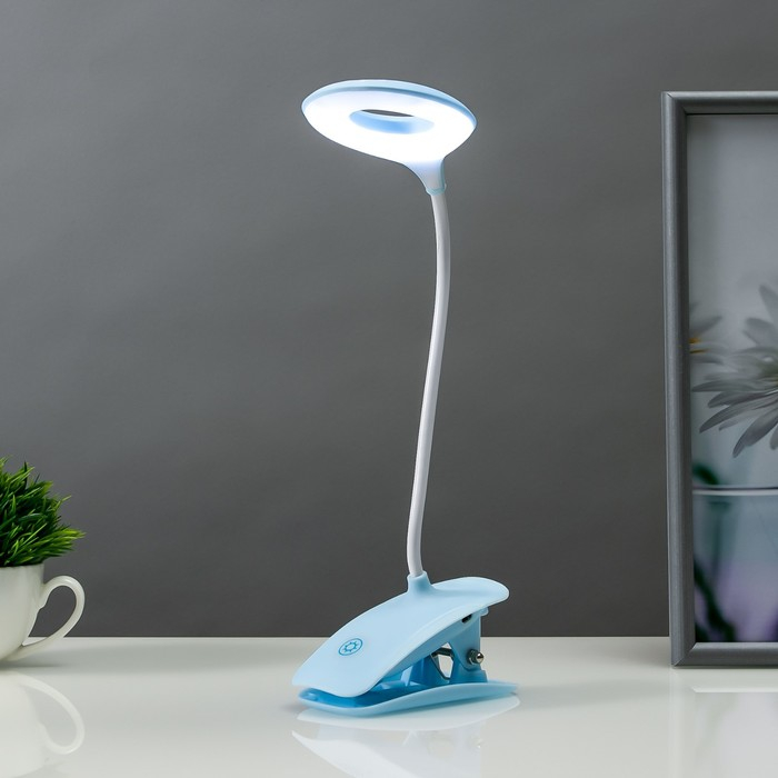 Настольная лампа сенсорная 16751/1 LED 2Вт 6000К USB АКБ синий 14,5х6х41 см RISALUX Настольная лампа сенсорная 16751/1 LED 2Вт 6000К USB АКБ синий 14,5х6х41 см RISALUX