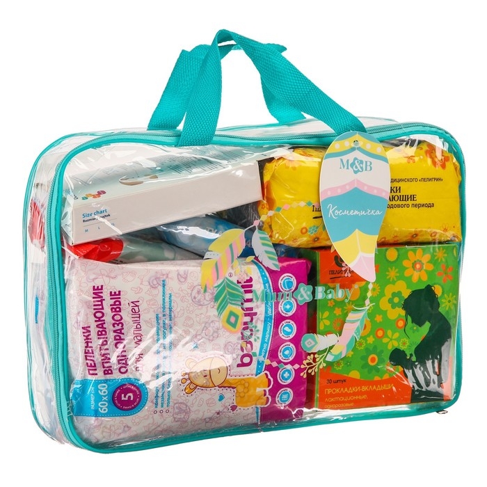 Сумка в роддом готовая «Нежность» с базовым наполнением, размер 36х25 см, 8 предметов, Mum&Baby Сумка в роддом готовая «Нежность» с базовым наполнением, размер 36х25 см, 8 предметов, Mum&Baby