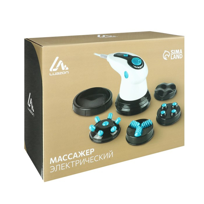 Массажёр для тела Luazon LEM-34, антицеллюлитный, 2 режима, 5 насадок, 220 В, белый Массажёр для тела Luazon LEM-34, антицеллюлитный, 2 режима, 5 насадок, 220 В, белый