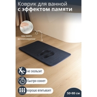 Коврик для ванной и туалета SAVANNA Memory foam, 50×80 см, цвет синий