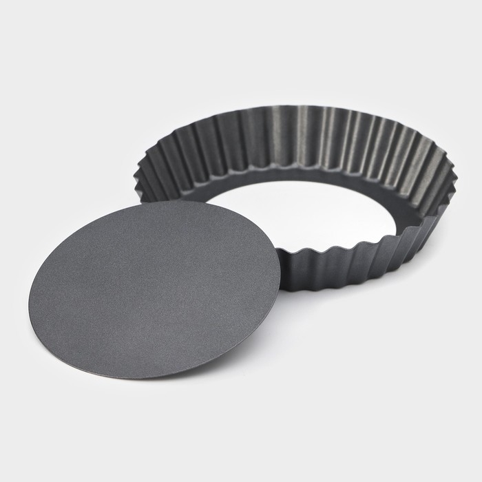 Форма для выпечки Доляна «Жаклин», d=13 см, съёмное дно, антипригарное покрытие, цвет чёрный Форма для выпечки Доляна «Жаклин», d=13 см, съёмное дно, антипригарное покрытие, цвет чёрный