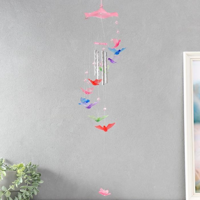 Музыка ветра пластик Музыка ветра пластик "Птицы" 4 трубочки + 11 фигурок 67 см МИКС