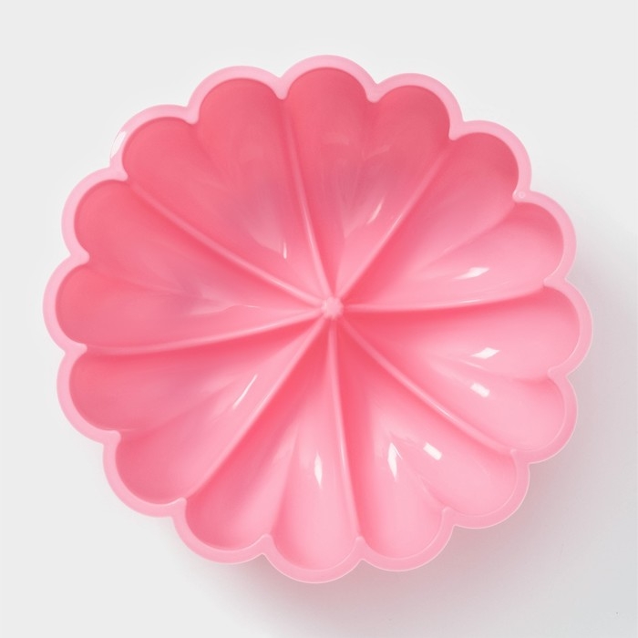 Форма для выпечки Доляна «Сердца», силикон, 24,5×24,5×8 см, цвет розовый